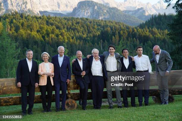 Leaders, Prime Minister of Italy Mario Draghi, European Union Council Commission President Ursula von der Leyen, US President Joe Biden, German...