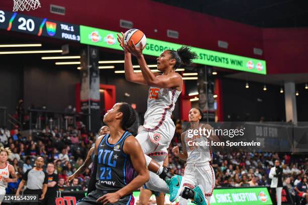 Connecticut forward Alyssa Thomas drives to the basket during the WNBA game between the Connecticut Sun and the Atlanta Dream on June 26th, 2022 at...
