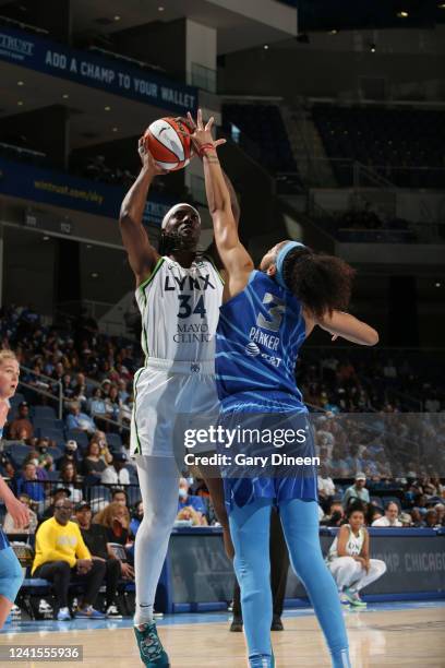 June 26: Sylvia Fowles of the Minnesota Lynx shoots the ball during the game against the Chicago Sky on June 26, 2022 at the Wintrust Arena in...