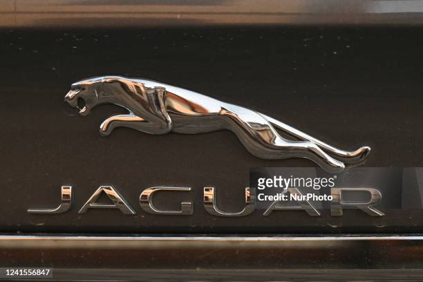 Jaguar logo seen on a Jaguar car parked in Krakow. On Sunday, June 26 in Krakow, Poland.