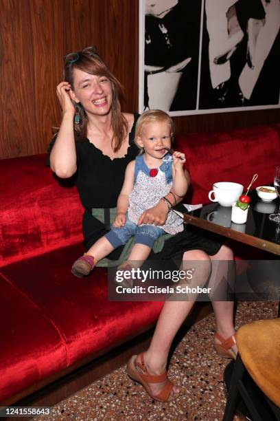 Viola Schmidt and her daughter Mia Schmidt during the Constantin Film Open House and Reception as part of the Filmfest München at Cafe Roma on June...