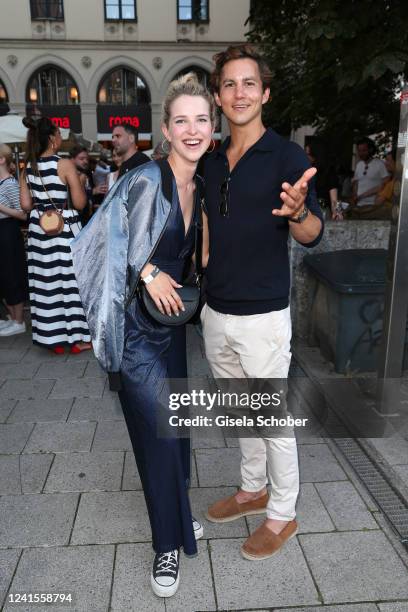 Leonie Brill, Tim Oliver Schultz during the Constantin Film Open House and Reception as part of the Filmfest München at Cafe Roma on June 26, 2022 in...