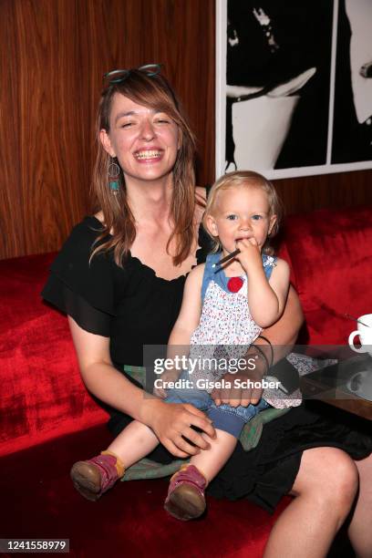 Viola Schmidt and her daughter Mia Schmidt during the Constantin Film Open House and Reception as part of the Filmfest München at Cafe Roma on June...