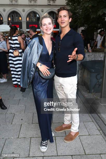 Leonie Brill, Tim Oliver Schultz during the Constantin Film Open House and Reception as part of the Filmfest München at Cafe Roma on June 26, 2022 in...