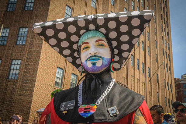 Member of the Sisters Of Perpetual Indulgence seen marching at the protest. Thousands of New Yorkers took to the streets of Manhattan to participate...