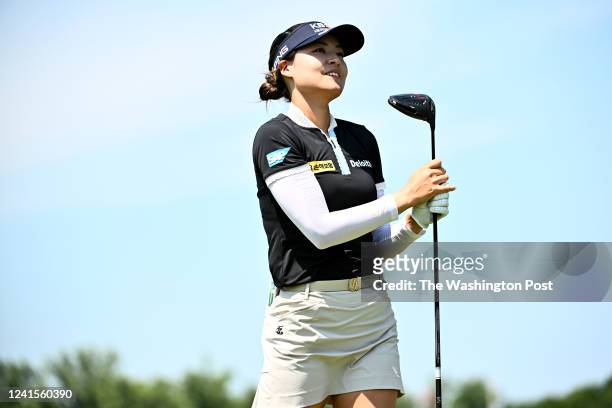 In Gee Chun likes what she sees after teeing off on 16 June 26, 2022 in Bethesda, MD. I Chun won with a 5-under-par in the finals of the KPMG Womens...