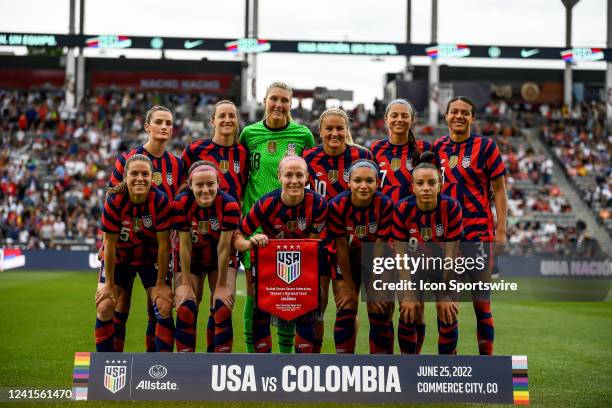 The starters of USA Womens National Team, Casey Murphy, Alana Cook, Becky Sauerbrunn, Kelley OHara, Ashley Hatch, Mallory Pugh, Lindsey Horan, Sophia...