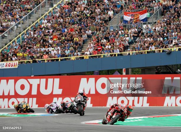 Francesco Bagnaia of Italy, Ducati Lenovo Team, Aleix Espargaro of Spain, Aprilia Racing, Fabio Quartararo of France, Monster Energy Yamaha MotoGP,...