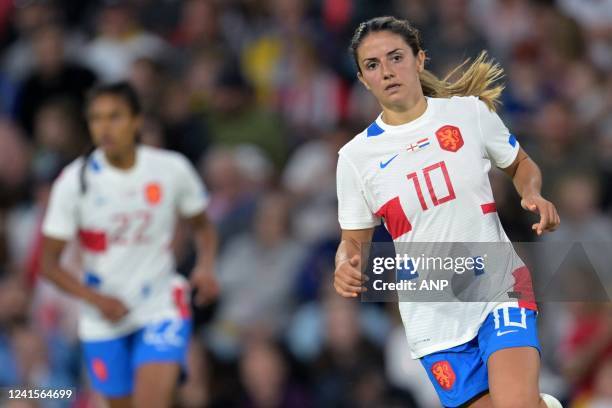 Danielle van de Donk of Holland women during the England women's international friendly match at the Elland Road stadium on June 24, 2022 in Leeds,...