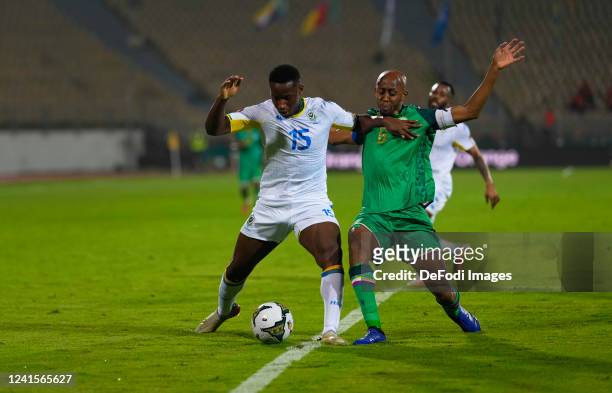 Yaoundé, Cameroon, January 2022: Ulrick Eneme Ella of Gabon during Comoros against Gabon, Africa Cup of Nations at Ahmadou Ahidjo Stadium.
