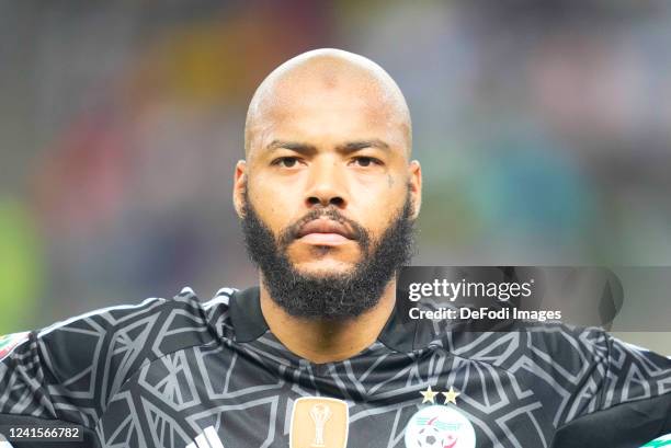Douala, Cameroon, January 2022: Raïs M'Bolhi of Algeria during Algeria against Equatorial Guinea, Africa Cup of Nations at Japoma stadium.