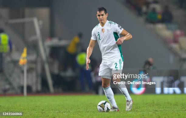 Douala, Cameroon, January 2022: Aïssa Mandi of Algeria during Algeria against Equatorial Guinea, Africa Cup of Nations at Japoma stadium.