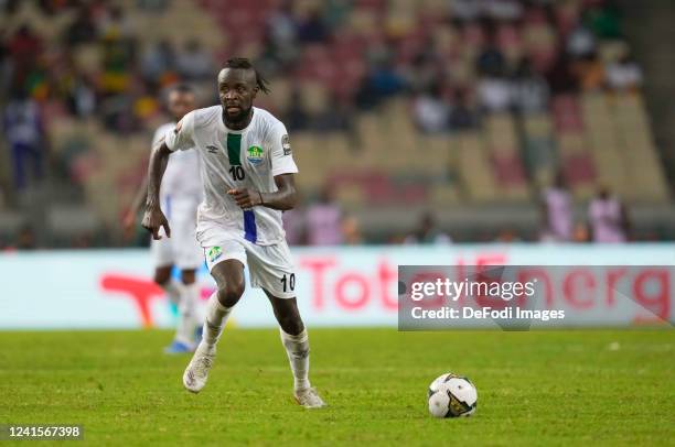 Douala, Cameroon, January 2022: Kei Kamara of Sierra Leone during Sierra Leone against Ivory Coast, Africa Cup of Nations at Japoma stadium.