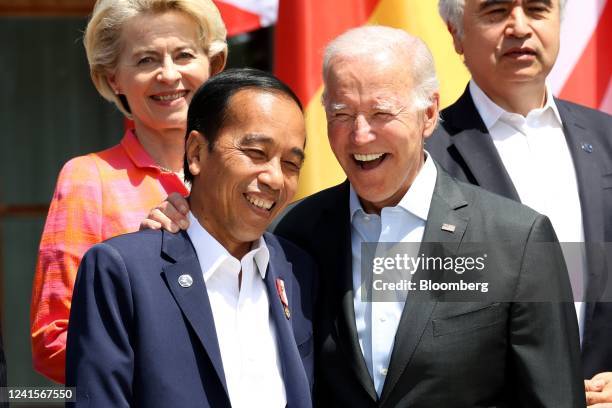 Ursula von der Leyen, president of the European Commission, Joko Widodo, Indonesia's president, US President Joe Biden, and Fatih Birol, executive...