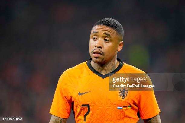 Steven Bergwijn of Netherlands looks on during the international friendly match between Netherlands and Germany at Johan Cruijff Arena on March 29,...