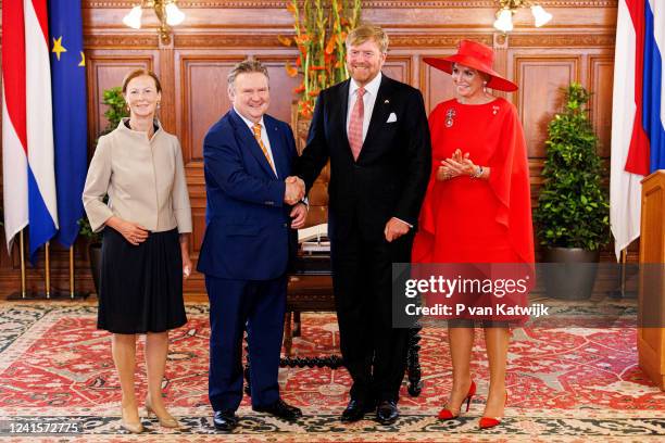 June 27: King Willem-Alexander of The Netherlands and Queen Maxima of The Netherlands visit mayor Michael Ludwig at the City Hall on June 27, 2022 in...