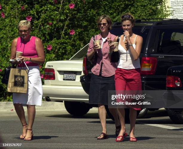 Gerda Jacoba Aletta Maritz and Charlize Theron are seen on July 15, 2000 in Los Angeles, California.