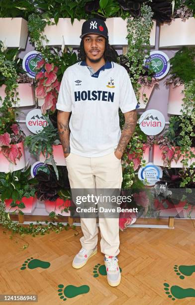 Tracey attends the evian VIP Suite, certified as carbon neutral by The Carbon Trust, at Wimbledon on June 28, 2022 in London, England.