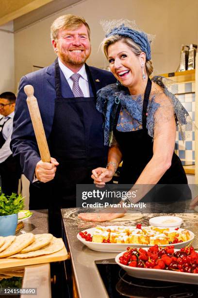 King Willem-Alexander of The Netherlands and Queen Maxima of The Netherlands visit the Kulturhaus Brotfabrik for a baking workshop from Ccommunity...