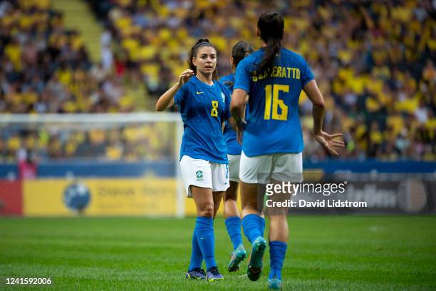 Angelina of Brazil during the Women's International Friendly match between Sweden and Brazil at Friends Arena on June 28, 2022 in Solna, Sweden.