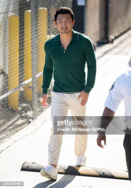 Simu Liu is seen at "Jimmy Kimmel Live" on June 28, 2022 in Los Angeles, California.