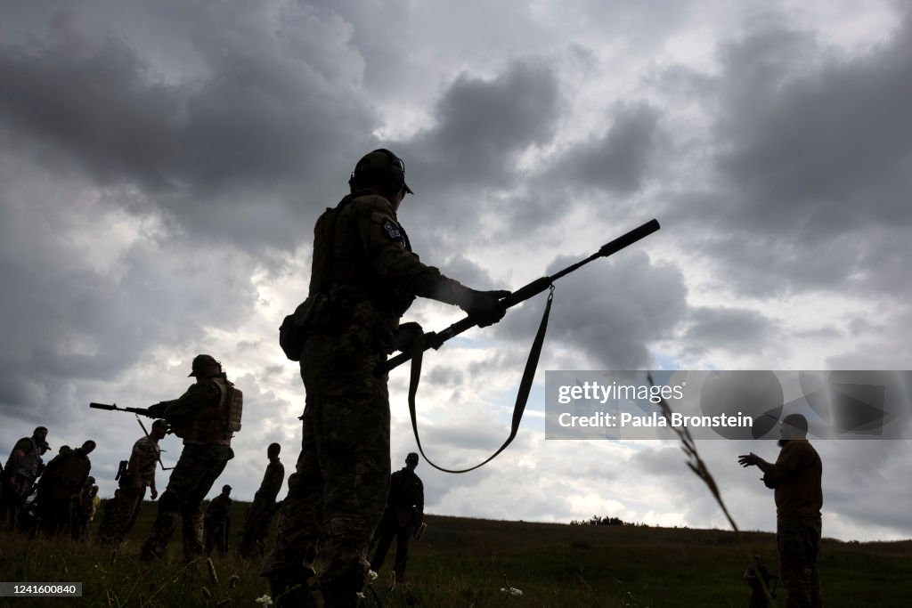 Azoz Regiment Azov Regiment soldiers are seen during tactical gun practice on June ...