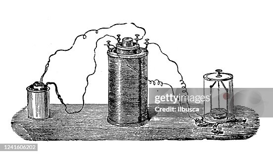 Electrical Machine Figure Antique Illustration Electrical Machine High-Res Vector Graphic - Getty ...