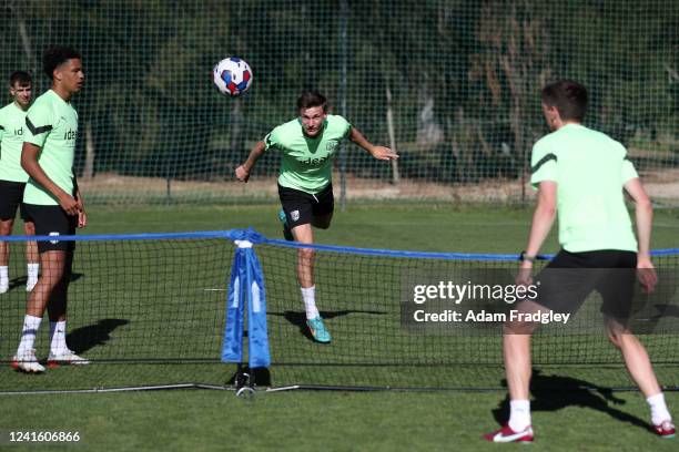 Taylor Gardner-Hickman of West Bromwich Albion during a head tennis session on June 28, 2022 in Portimao, Portugal.