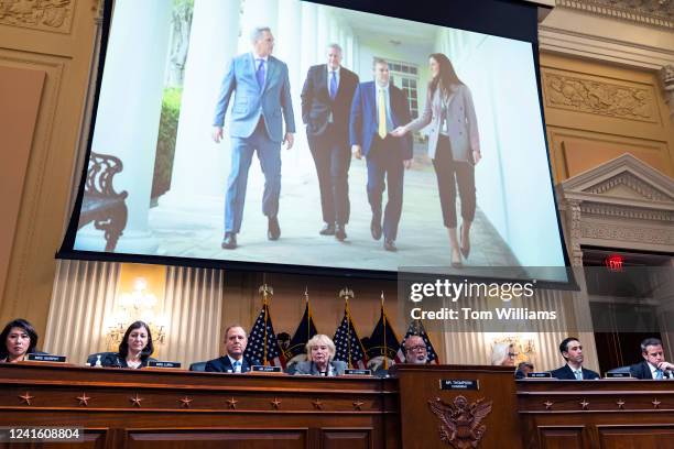 House Minority Leader Kevin McCarthy, R-Calif., former White House Chief of Staff Mark Meadows, Rep. Jim Jordan, R-Ohio, and Meadows aide Cassidy...