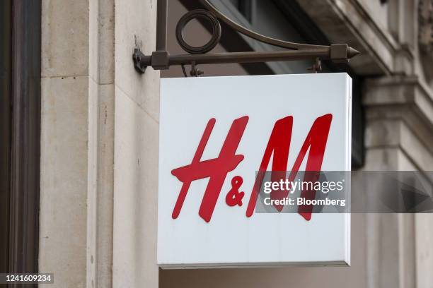 Logo outside the Hennez & Mauritz store at Oxford Circus in central London, UK, on Wednesday, June 29, 2022. Regent Street, London's premier shopping...