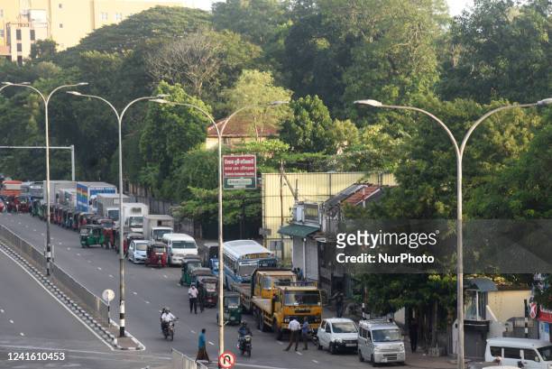 The vehicle is seen in the queue waiting for a fuel station in Colombo, Sri Lanka July 29, 2022 Sri Lankas Prime minister adviser Sagala Ratnayake...