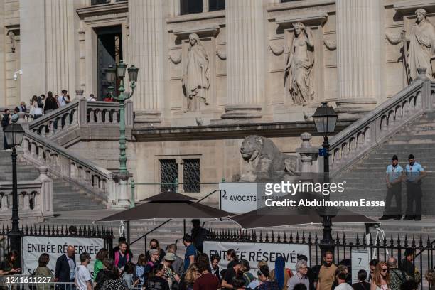 Families of victims, journalists, and lawyers attend the Palais de Justice where the trial of the November 2015 Paris Attacks is taking place under...