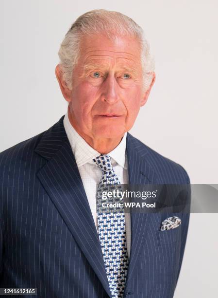 Prince Charles, Prince of Wales, known as the Duke of Rothesay while in Scotland, during a visit to Edinburgh's Royal College of Surgeons in his new...