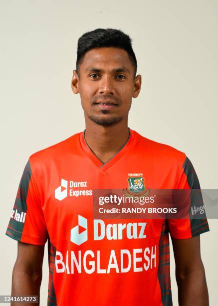 Mustafizur Rahman of Bangladesh poses for a portrait at Habour Club, Rodney Bay, Saint Lucia, on June 28, 2022.