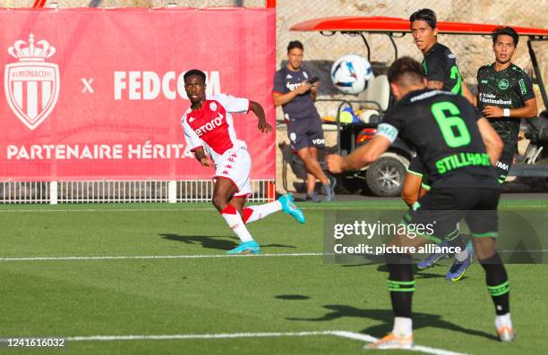 La Turbie, France Friendly Football Game AS Monaco vs. FC St. Gallen 1879 with Match Atmosphere. Fussball, Soccer, L1, Ligue 1. Swiss Super League,...