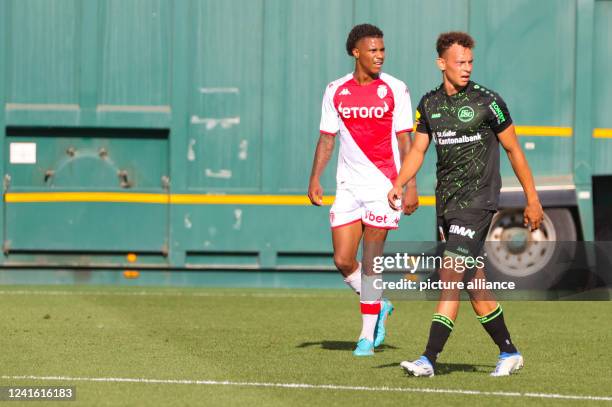 La Turbie, France Friendly Football Match AS Monaco vs. FC St. Gallen 1879 with german Ismail Jakobs. Fussball, Soccer, L1, Ligue 1. Swiss Super...