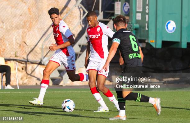 La Turbie, France Friendly Football Game AS Monaco vs. FC St. Gallen 1879 with Match Atmosphere. Fussball, Soccer, L1, Ligue 1. Swiss Super League,...