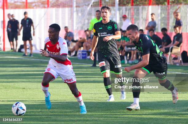 La Turbie, France Friendly Football Game AS Monaco vs. FC St. Gallen 1879 with Match Atmosphere. Fussball, Soccer, L1, Ligue 1. Swiss Super League,...