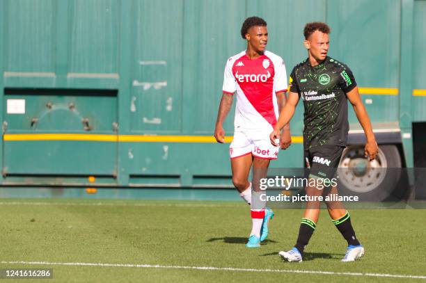 La Turbie, France Friendly Football Match AS Monaco vs. FC St. Gallen 1879 with german Ismail Jakobs. Fussball, Soccer, L1, Ligue 1. Swiss Super...