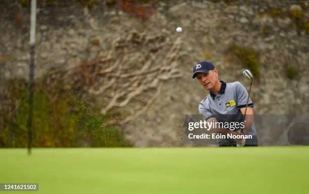 Kildare , Ireland - 30 June 2022; David Higgins of Ireland chips on to the 16th green from the bunker during day one of the Horizon Irish Open Golf...