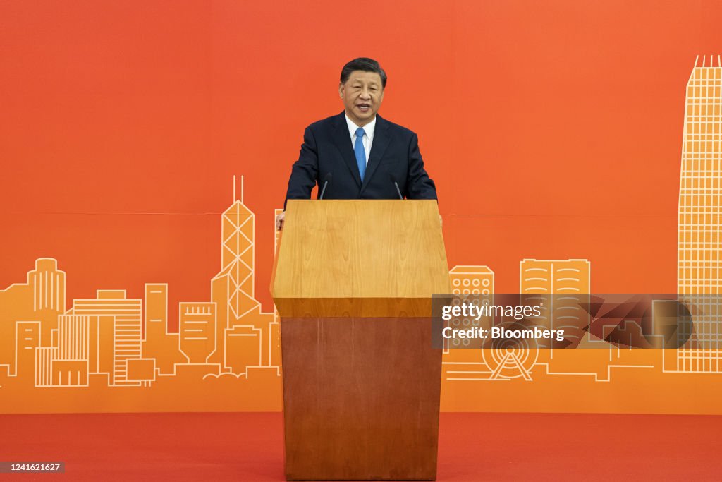 Chinese President Xi Jinping Arrives in Hong Kong for the 25th Anniversary the City's Handover to China