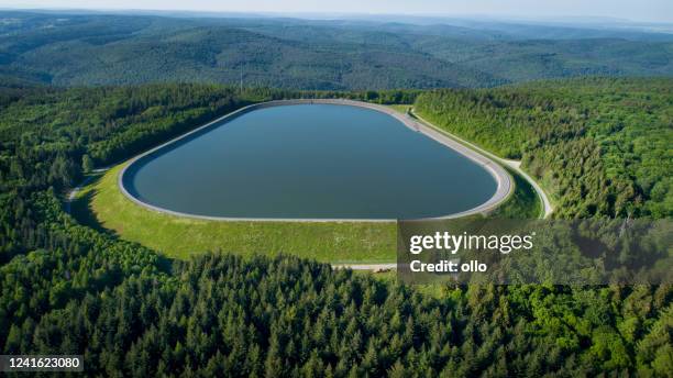 reservoir, storage basin of pumped-storage plant - hydroelectric power stock pictures, royalty-free photos & images