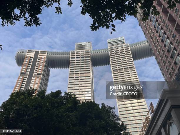 Crystal Corridor, a landmark building at Raffles Plaza in Chongqing, China, on December 1, 2021. The crystal corridor connects four skyscrapers about...