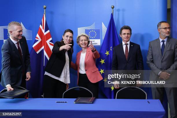 Ambassador of New-Zeland to the European Union and NATO Carl Reaich, New Zealand Prime Minister Jacinda Ardern, European Commission President Ursula...