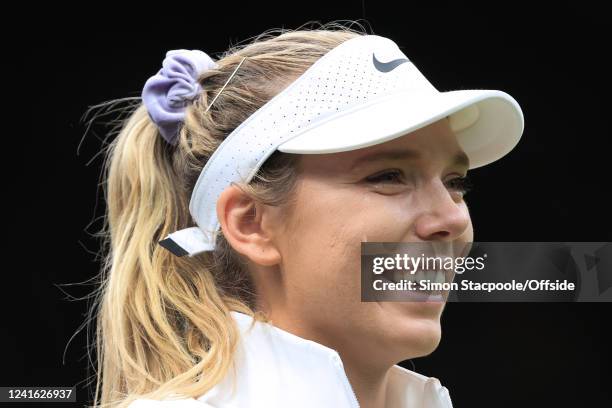 Katie Boulter sheds a tear following her victory over Karolina Pliskova in the Ladies' Singles 2nd Round match during day four of The Championships...