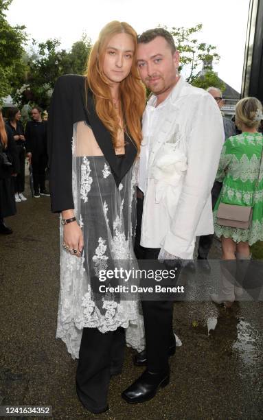 Harris Reed and Sam Smith attend a private gathering with Serpentine's Chairman, Michael R Bloomberg, to honour artists and thank most loyal...