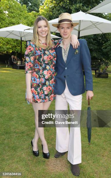 Talulah Riley and Thomas Brodie-Sangster attend a private gathering with Serpentine's Chairman, Michael R Bloomberg, to honour artists and thank most...