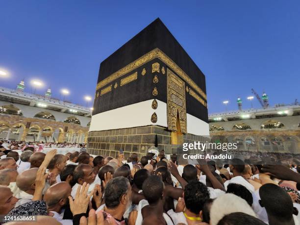 Muslims, who came to the holy lands from all over the world, continue their worship to fulfill the Hajj pilgrimage in Mecca, Saudi Arabia on July 01,...