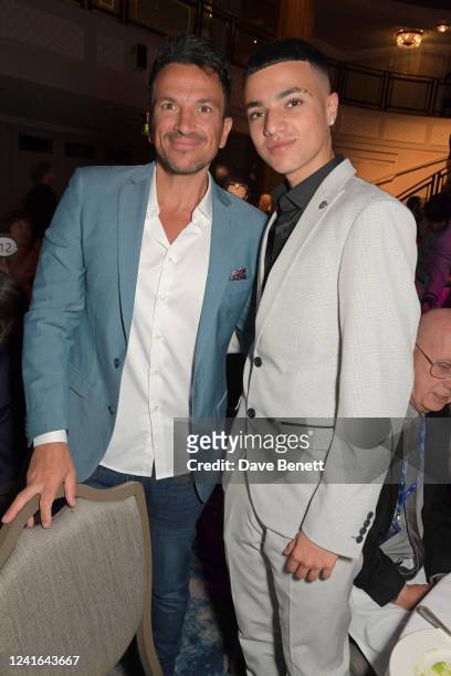 Peter Andre and Junior Andre attend the Nordoff Robbins O2 Silver Clef Awards at The Grosvenor House Hotel on July 1, 2022 in London, England.