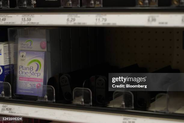 PlanB emergency contraceptive pills for sale at a pharmacy in West Palm, Florida, US, on Thursday June 30, 2022. CVS Health Corp. And Rite Aid Corp....
